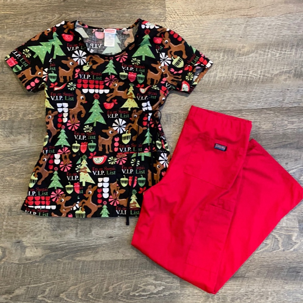 Christmas scrub set *Pre-covid*